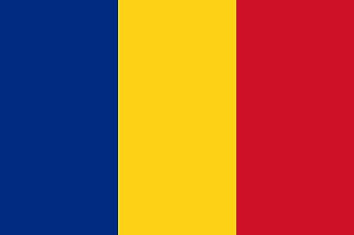 Bandiera Premium – 90 x 150 cm/150 cm, 90 cm, in poliestere con occhielli dorati, durevole e resistente alle intemperie (Romania)