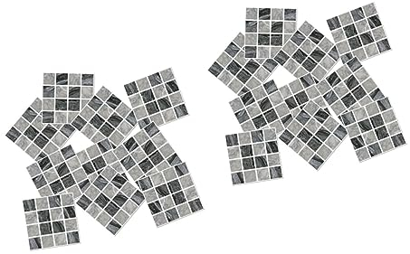 Housoutil 30 Stück Abnehmbare Fliesenaufkleber Mosaik-Wandaufkleber Badezimmerfliesen Tapetenaufkleber Künstliche Wandpaneele Blaues Keramikfliesen Wandgemälde Glasbausteine