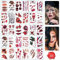 Halloween Scar Tattoos 30 Sheets Halloween scar tattoos Stickers with Fake Scab Blood,zombie tattoo,halloween scar makeup,halloween face stickers Zombie Fake Injury Wound for Halloween Costume