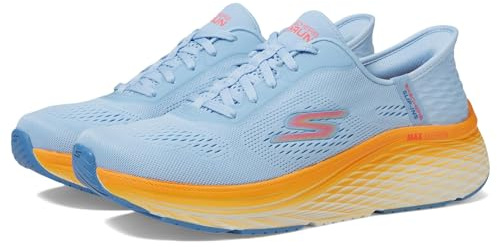 Skechers Max Cushioning Elite 2.0 Solace Damen-Sneaker, freihändig, Blau/Orange, 35.5 EU