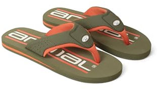 Animal Jekyl Mens Flip-Flops - Slip-on, Lightweight & Comfortable Footwear with Soft Padded upper Straps - Best for Spring Summer & Outdoors Dark Green Adult Shoe Size 8