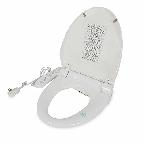 DeeDuud Asiento de inodoro eléctrico inteligente, bidé inteligente, asiento con calefacción con boquillas dobles autolimpiables, posición de lavado ajustable, ahorro de energía, fácil montaje