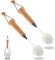 Diyfixlcd 2PCS Wine Glass Cleaning Brush Flute and Stemware Brush Non Scratch Foam Bristle Brush with Wooden Handles for Champagne Flutes Glassware Drinking Cleaner Tool