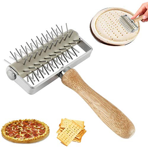 Pizzateig Docker Gebäckroller Pizzateigroller Aus Edelstahl Gitterschneider Pizzateig Mit Holzgriff Pizza Roller Docker Pizza Teig Roller Für Kuchen Pizza Keks Backwerkzeuge