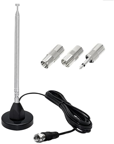 TQPXZO Antenne Radio Dab FM, Maison Télescopique Antenne Numérique, Intérieure avec Base Magnétique Câble d'extension de 3m, pour Récepteur Stéréo Dab+ Dab FM AV Audio Vidéo Home Cinéma