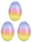 Ideen mit Herz Eier mit Farbverlauf | befüllbar | 3 Stück | Regenbogen | Oster-Überraschung | Frühling & Ostern | Deko | Geschenk | 9cm hoch