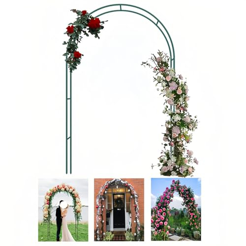 240cm Hoch X 140cm Breit, Robuster Rosenbogen Gartenbogen Elegante Laube Rankbogen – Schwarz/weiß/dunkelgrüne Torbogen Für Den Innen- Und Außenbereich, Rasen, Garten, Verschiedene Kletterpflanzen(Colo