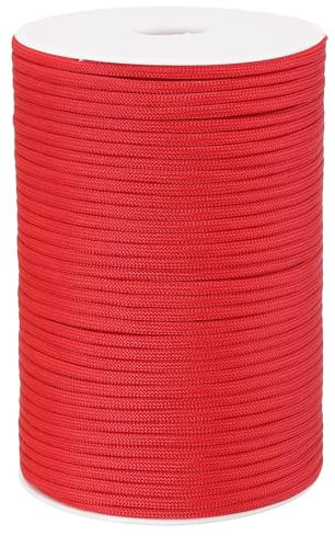PATIKIL 328FT 550 Paracord, 7 Strand Parachutes Cord Spool 4mm Survival Strong Rope String for Camping Hiking Fishing, Bright Red