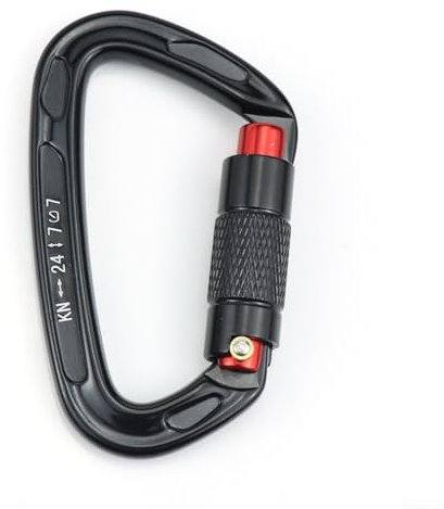 Heavy Duty nero rosso 24KN moschettone clip di bloccaggio, chiusura automatica Dring, arrampicata Rappelling