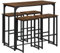 GOKHOMX Bartisch mit 4 Hockern, Set hoher Bartisch mit 4 Hockern, Esstisch für Bar, hoch und Hocker, Tisch für Küche und Stühle, platzsparend, für Haus, Küche, Taverne, Braun