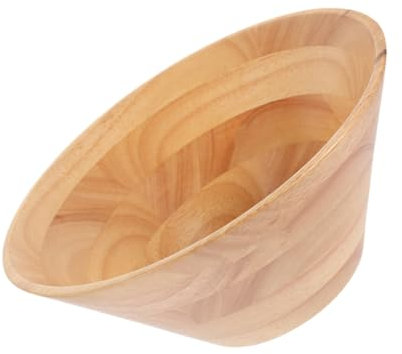 KICHOUSE Natural Large Square Salad Bowl Wooden Mixing Bowl for Salad Fruits Rice