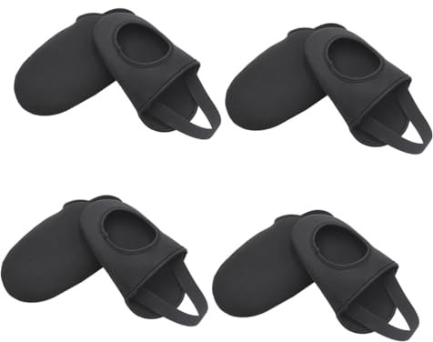 BESPORTBLE 4 Paare Überschuhe Für Fahrradschuhe Winterüberschuhe Fahrrad Überschuhe Reiten Winddichte Schuhschützer Rutschfester Überschuh Halber Überschuh Outdoor-Accessoire Gummiband Black