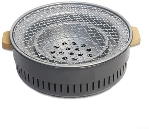CARMOTTER Barbecue senza fumo, alimentato a carbone, stufa a legna portatile, griglia da campeggio per picnic, campeggio, festival, giardino (nero)