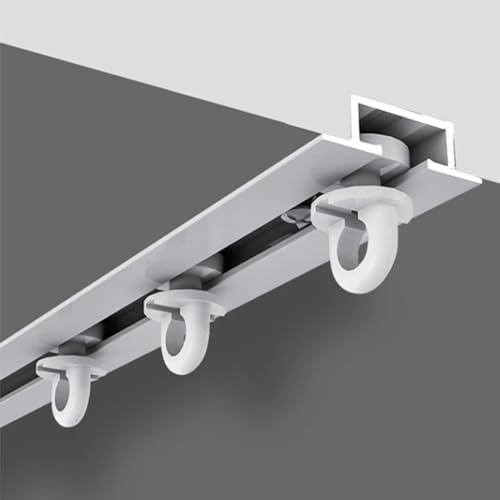 Innovz Vorhangschiene Einbau-Vorhangschiene Zur Deckenmontage aus Aluminium, Versteckte Deckenvorhangschienen Weiß, 10 11 12 13 14 15 16 Ft Unsichtbare Vorhangstange für Raumteiler(4.0m/13.1ft)