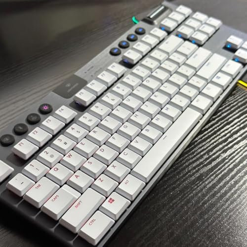 Lot complet de 111 touches antidérapantes compatibles avec clavier de jeu mécanique Logitech G813/G815/G913/G915 TKL RVB (disposition américaine, blanc)