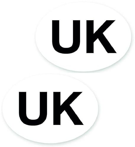 UK - Adesivi per auto, adesivi in vinile ovali, resistenti alle intemperie, confezione da 2