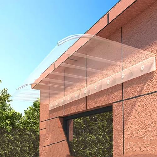 Tende da Sole e pensiline, Tende da Sole ad Arco per Porte e finestre, Copertura in policarbonato Trasparente dal Design Moderno, Adatte per Giardino/Cortile/Patio, Facili da installare con