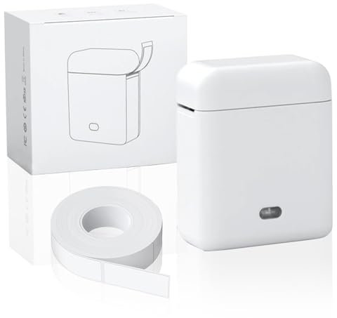 BOBOPACK Etikettendrucker, Mini Beschriftungsgerät Bluetooth, Label Printer mit Verschiedenen Vorlagen, Kompatibel mit Android und iOS, Selbstklebender Labelmaker für Das Homeoffice und Die Schule