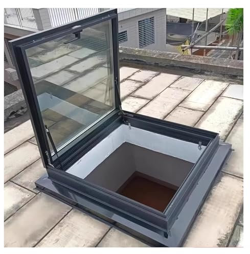 Puits de lumière de toit, fenêtre de ventilation de toit portable avec plaque de verre et poignée, fenêtres d'éclairage naturel pour garage/sous-sol/grenier/terrasse/pièce sombre, 20 22 24 2