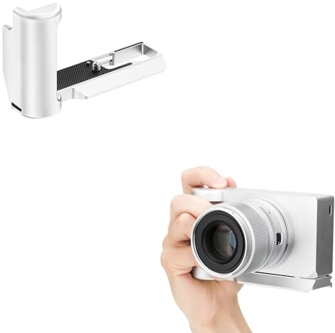 JJC Metal Hand Grip Compatible with Sigma BF, Arca Type, Silver | 1/4-20 Hole, Quick Release Plate, Compatible with Peak Design Capture Clip , L-Shape Design, Enhanced Grip