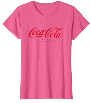 Profitez et rafraîchissez-Vous de Coca Cola T-Shirt, Femme, Rose Chiné, S
