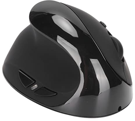 Alomejor Left Hand Vertical Mouse Wireless Rechargeable 2.4G Adjustable DPI for Left Handed Users Office Use (Black)