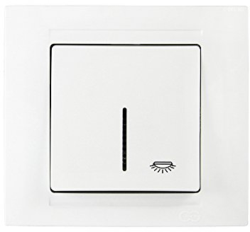 gunsan moderna pulsador luz con iluminación rasante Blanco, Interruptor Conmutador