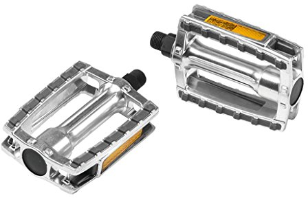 Diverse Unisex – Erwachsene Pedal-2181329400 Alu-Pedal, Silber Grau, Einheitsgröße