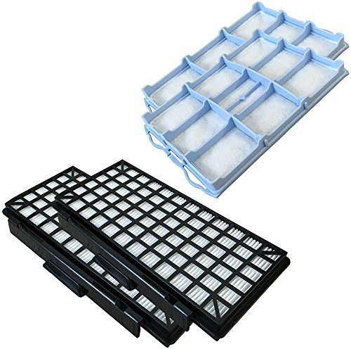 Staubbeutel24 Set 2 HEPA Filter + 2 Motorfilter geeignet Für Bosch Formula Hygienixx, 1800W, 2000 W