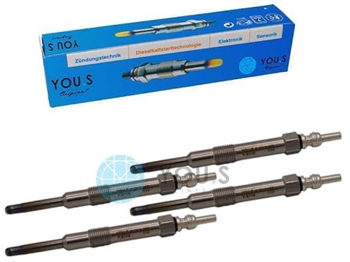 YOU.S Original 93190433 Glühkerzen Länge 109 mm Spannung 11V (4 Stück)