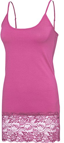kaiser24 Longtop für Damen mit Spathetti-Trägern - Leicht tailliertes Sommertop mit Rundhals-Ausschnitt (L (44/46), Spaghetti-Top Flieder (Uni))