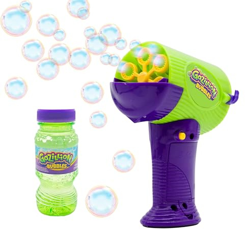 Gazillion Mini Hurricane Bubble Blower – Handheld 2-in-1 Bubble Machine with Spill-Proof Tray, 4 oz Non-Toxic Solution, Battery Powered, Kids Ages 3 +
