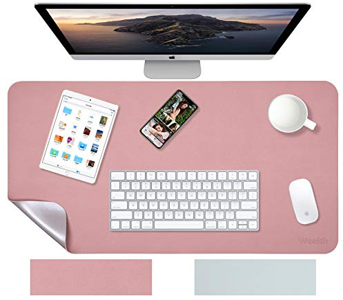 Weelth Schreibtischunterlage, Tischunterlage, Multifunktionales Office Mousepad, PU Leder doppelseitig Unterlage Schreibtisch für Bürooder Heimbereich