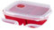 Xavax Mikrowellengeschirr Set 3-teilig + Deckel (Frischhalte-Dose ideal zum Einfrieren/Erhitzen v. Speisen, verschließbare Mikrowellendose spülmaschinenfest, 2x0,6l, 1x1,3l) Rot