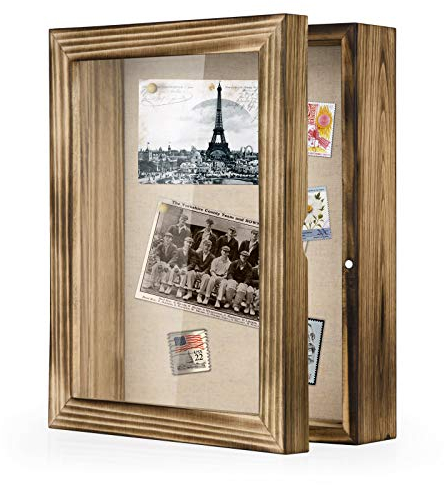Love-KANKEI 3D Bilderrahmen Holz Shadow Box Objektrahmen zum Befüllen Geschenk für Familie Freunde usw. (Braun, 20 x 25 cm)
