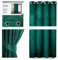 AmeliaHome Set Vorhang H 245 x B 140 cm mit Raffhalter 54 x 10 cm Velvet Optik Flaschengrün 1 St. Ösenschal Samt Halbverdunkelungsvorhang Fensterdekoration Dekoschal Dekorvorhang