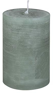 Rustic Stumpenkerze Stumpen Kerzen durchgefärbt Pastell Grün 15 x 8 cm, 1 Stück