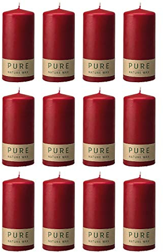 Wenzel Pure Kerze Safe Candle 13x6cm Karminrot (12 Stück)