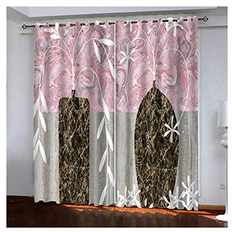 Bishilin Schlafzimmer Verdunklungs Vorhänge 2er Set, Vasenpflanze Fenster Vorhang Blickdicht Kinderzimmer mit Ösen274x160CM