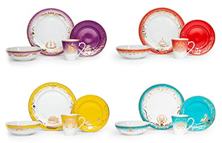Disney Villains 16-Piece Dinnerware Set | Maleficent, Evil Queen, Jafar, Ursula