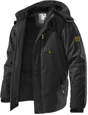 CARWORNIC Herren Winddichte Berg Ski Jacke Winter Warm Schnee Kapuze Windbreaker Wandern Snowboard Mantel