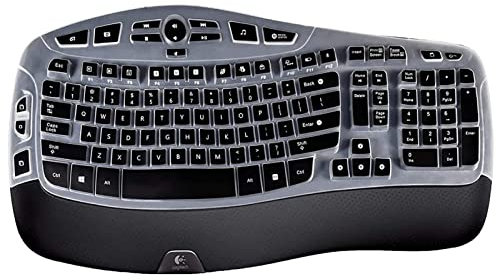 Keyboard Cover for Logitech MK570 MK550 K350 Wireless Keyboard, Logitech MK570 MK550 K350 Keyboard Silicone Cover,Black
