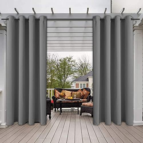 AIYOUVM Uv Schutz Outdoor Vorhang Mit öSen, TerassenüBerdach, Balkon Pavillon, Wasserdicht, Sonnenschutz, für Balkon Terrasse Veranda Pergola Gartenlaube-132x241cm