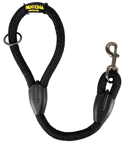 Laisse pour Chien, Corde épaisse en Nylon pour Chiens de Taille Moyenne et Grande. 60cm. Noir