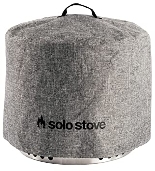 Solo Stove Schutzhabdeckung für Feuerschale Bonfire | Zubehör für Outdoor Feuerstelle Rund, Winterfest, Wasserdicht, Abdeckung bei Regen, PVC-beschichtetes Polyester, Verstärktes Dach, Grau