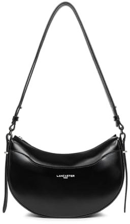 LANCASTER | Suave Ace - Sac demi lune Refente de Cuir de Vachette Lisse Noir