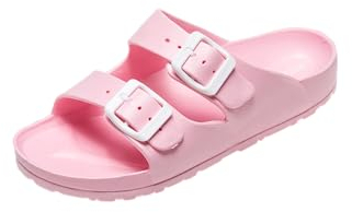 JOMIX Chanclas Mujer Verano Cómodas Zapatillas Casa Sandalias Piscina Mar Correa Ajustable Chanclas de Goma EVA, Rosa, 36 EU