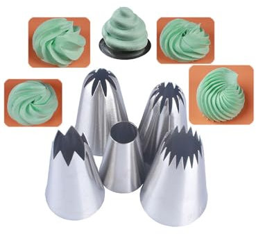 Piping Tips Large Pastry Tips Set,Cake Cream Decorating Tips for Frosting,Icing Piping Nozzle For Cupcakes Cakes Cookies(1A,1C,1E,356,9FT)