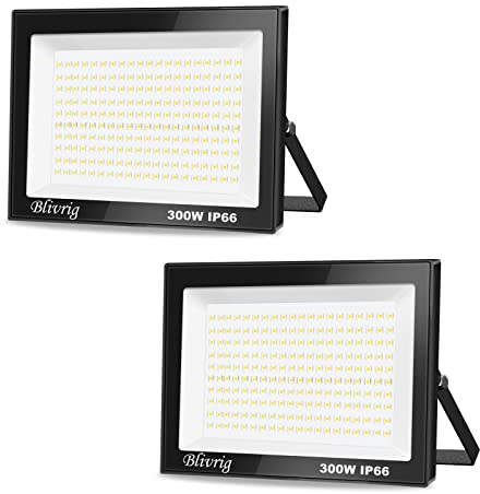 2 Packungen Blivrig LED Strahler Außen 100W,10000LM LED Scheinwerfer Superhell LED Fluter 6000K Kaltes Weiß Aussenstrahler,Wasserdicht IP66 LED Außenleuchte Flutlicht für Hof, Garage, Sportplatz,Flur