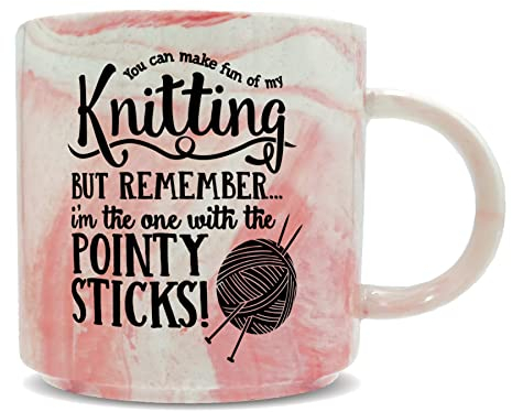 Hippowarehouse You Can Make Fun of My Knitting, But Remember�I'm The One with The Pointy Sticks! Printed Mug Various Colour Options Ceramic Cup Kitchenware 11oz